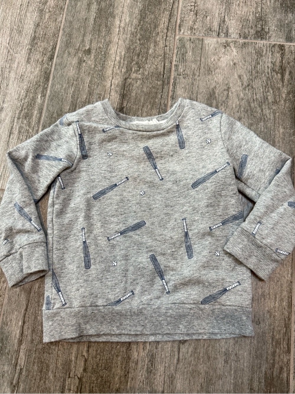 Miles the Label Toddler Grey Baseball Print Sweatshirt - 2T